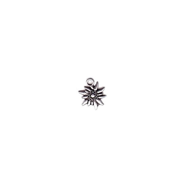 Colgante Edelweiss 13mm, color plata, 1 unidad