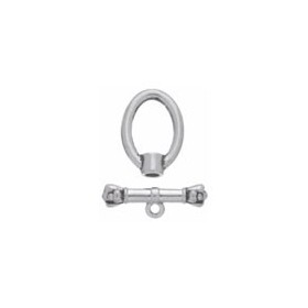 Clasp ovale, color : silver, 4 pces