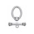 Clasp ovale, color : silver, 4 pces