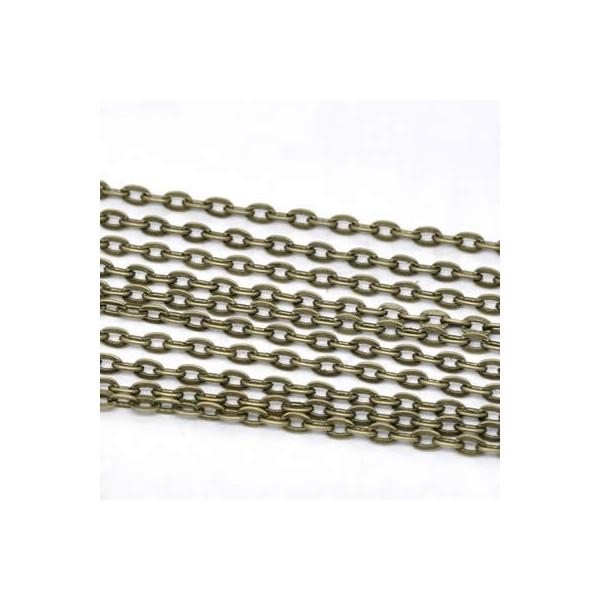 Chain, colour : bronze, 5x3mm, 2m