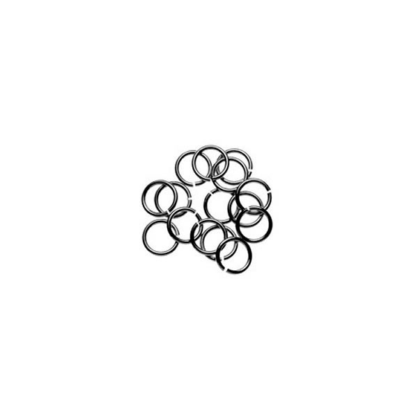 Jump rings black, 6mm, 6 pieces