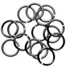 Jump rings black, 6mm, 6 pieces