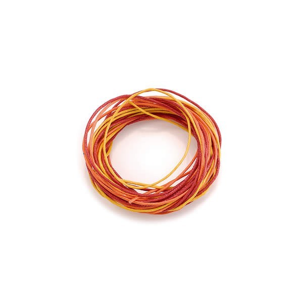 Waxed cord, red-orange, 3 pcs