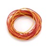 Cordon ciré, tons rouge/orange, 3pcs