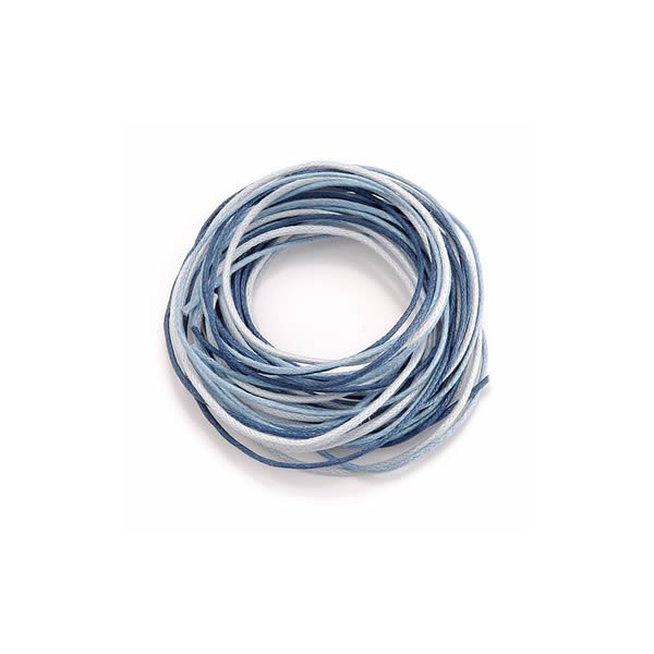 Waxed cord, blue mix, 3 pcs