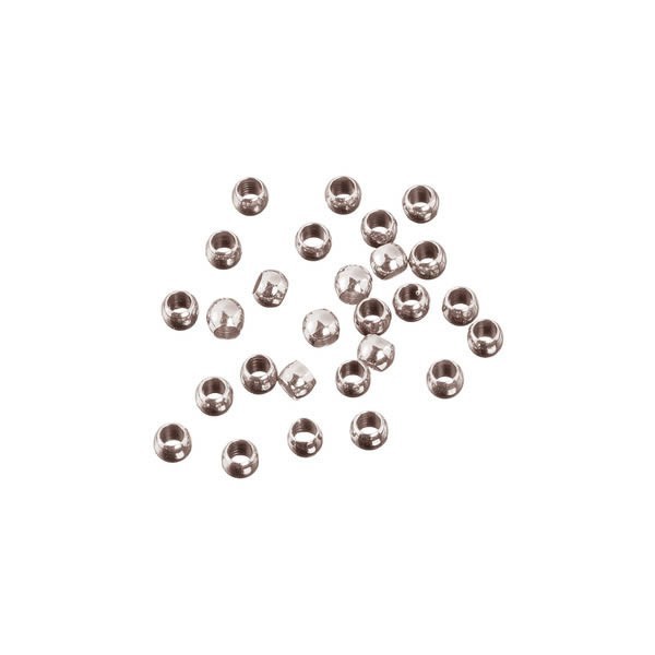 Perles à écraser en métal couleur platine, 2.5mm, 30 pcs