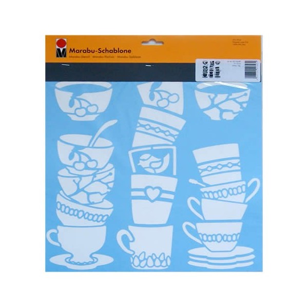 Pochoir Lovely Cups 33x33cm