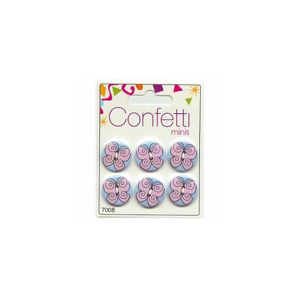 Knöpfe Confetti Minis - Butterfly, 6 pcs