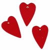 Coeurs en feutre avec oeillet, 50x75mm, rouge, 6 pcs
