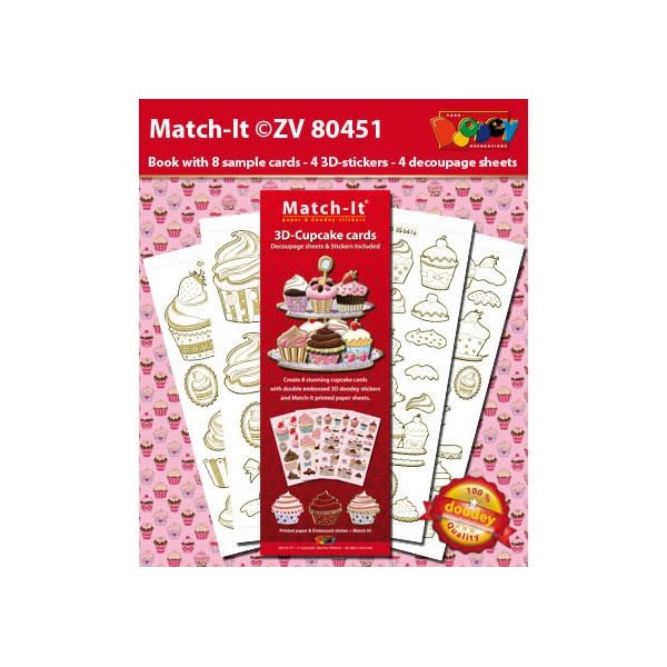 Doodley Match it - 3D-Cupcake cards