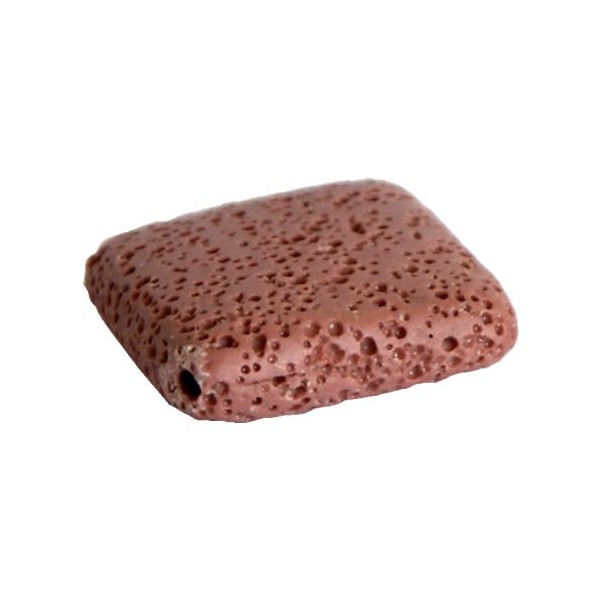Cuenta de lava volcánica, 31x31mm, rosa, 1 pza