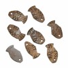 Décoration en bois de coco forme poisson, 25mm, brun