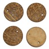 Decoracion de coco, disco, 30mm, marrón