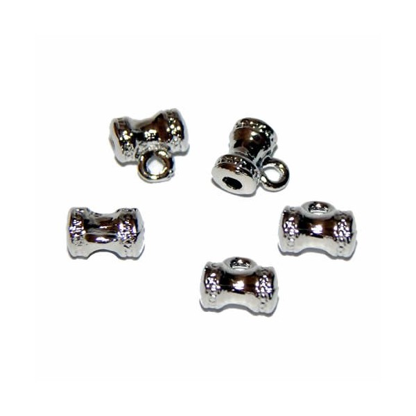 Bélière avec oeillet, 4mm, argentée, 5 pcs