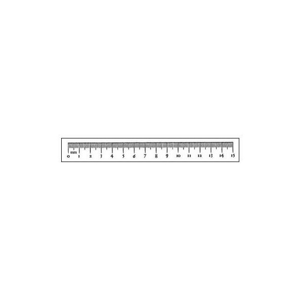 Clear stamp, Metric rule 15cm