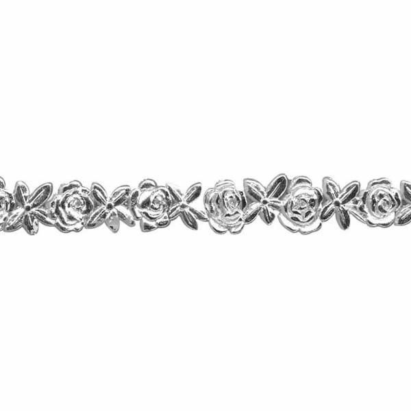 Wax border, roses silver