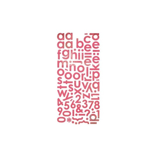 Basic Grey - Monogram stickers, red