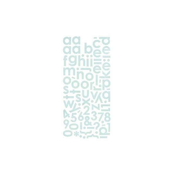 Basic Grey - Monogram stickers, azul claro