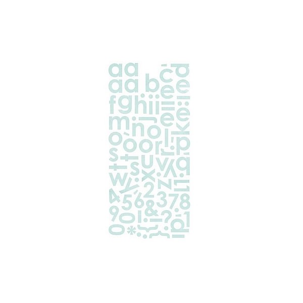 Basic Grey - Monogram stickers, eisblau