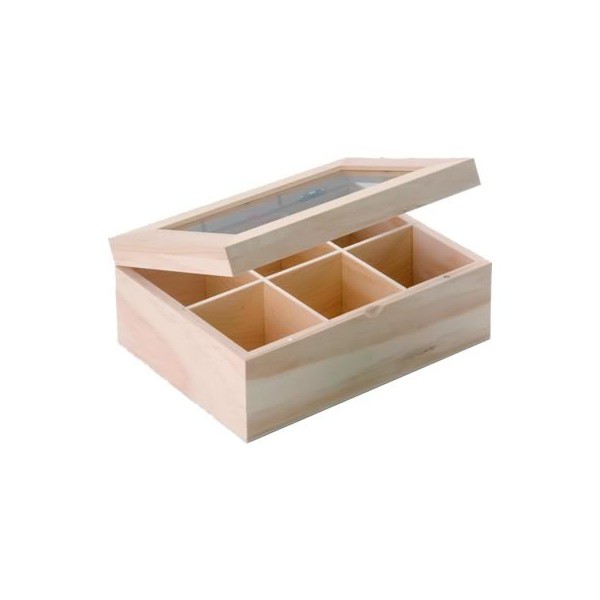 Tea box 6 compartments 22x16x9cm