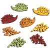 Wooden Hedgehogs and leaves, 4.5cm, 8 pcs