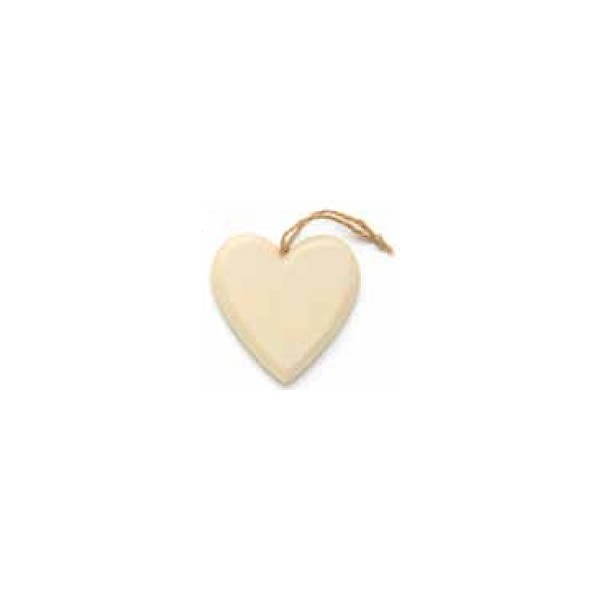 Coeur en bois crème, 5x5x0.9cm