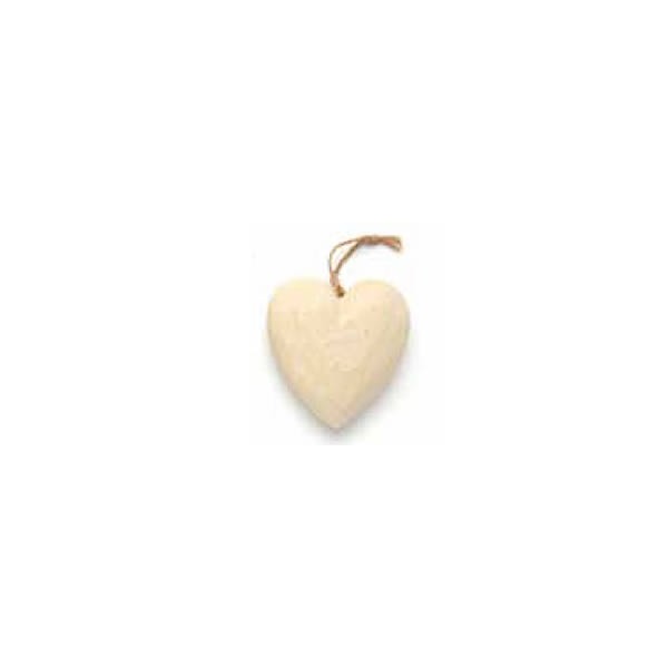 Coeur en bois crème, 5x4.5x2.5cm