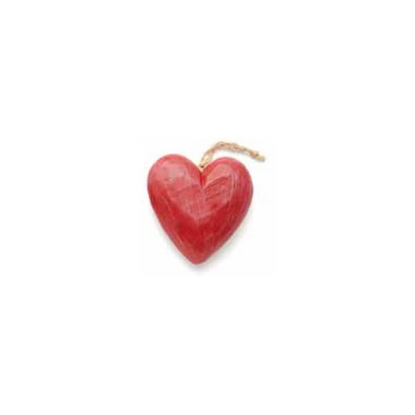 Wooden heart red 5x4.5x2.5cm