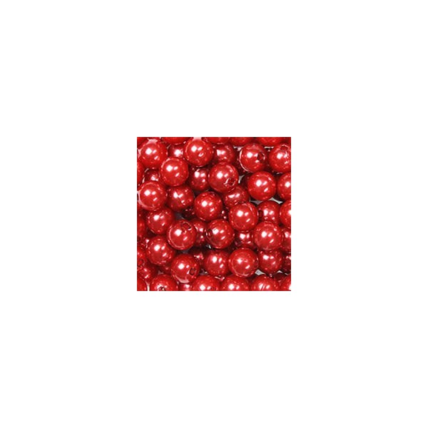 Perles de décoration, 8mm, 75g, rouge