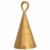 Metal bells cone, gold 8 pcs