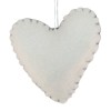 Felt heart white 9x10x3cm