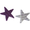 Estrellas de fieltro bicolor blanco/lila, 4.5cm, 14 unidades