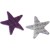Bicolor Felt stars lilac/white, 4.5cm, 14 pcs