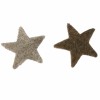Estrellas de fieltro bicolor marron/gris, 6.5cm, 10 unidades