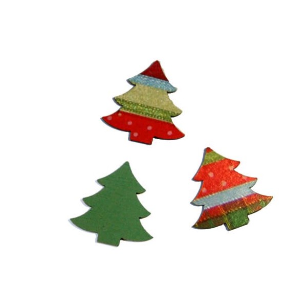 Trees red/green, 3.7cm, 8 pcs