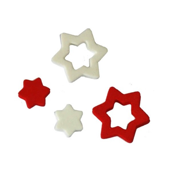 Foam Stars, red/white, 12/25mm