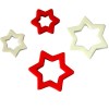 Estrelas de goma eva, rojo/blanco, 22/36mm