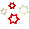 Etoiles en mousse rouge/blanc, 22/36mm