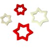 Sterne aus Gummi, rot/weiss, 22/36mm