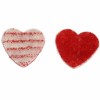 Coeurs en feutre bicolore rouge/blanc, 3.6cm, 14 pcs