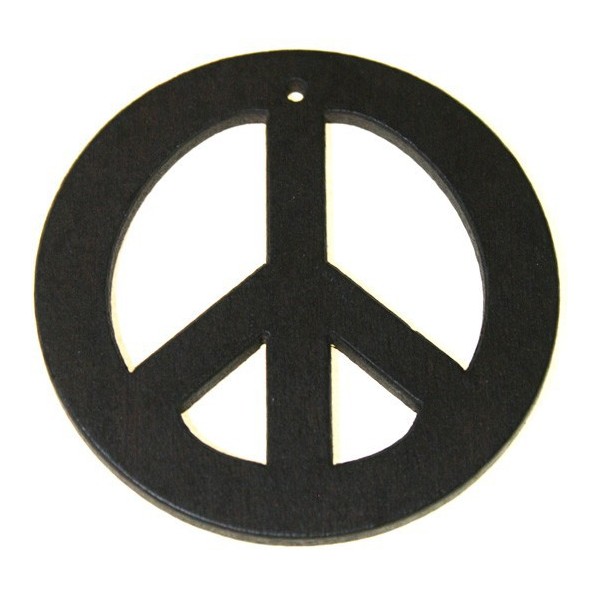 Anhänger Peace, Howlith schwarz, 15mm, 4 Stk