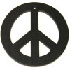 Pendentif Peace and Love, howlite, noir, 15mm, 4 pcs