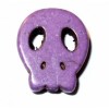 Pendentif tête de mort, howlite, violet, 15x13mm, 4 pcs