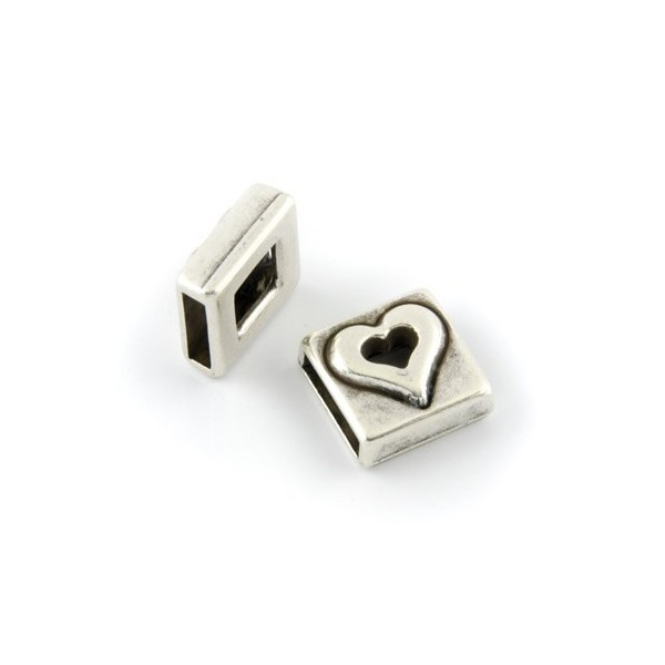 Ribbon buckle heart, 13mm, 1 pce