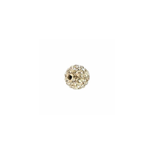 Shamballa Style Beads, 10mm, crystal, 4 pcs