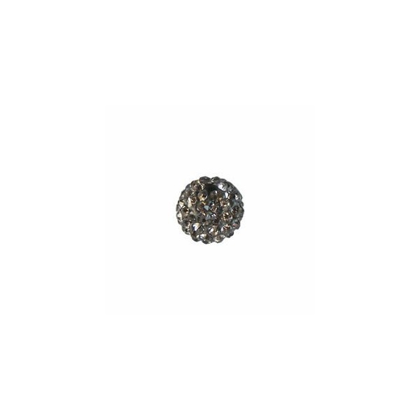 Shamballa Style Beads, 10mm, black diamond, 4 pcs