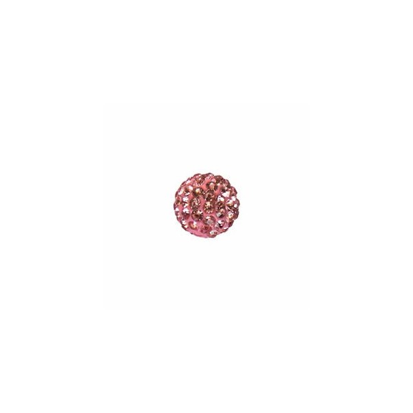 Perles style Shamballa, 10mm, rose clair, 4 pcs