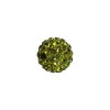 Perles style Shamballa, 10mm, olivine, 4 pcs