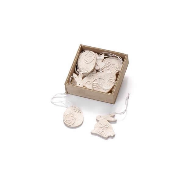 Décorations de Pâques, crème, 4cm, 12 pcs