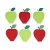 Manzana de fieltro, rojo/verde, 4.5cm, 6 pzas
